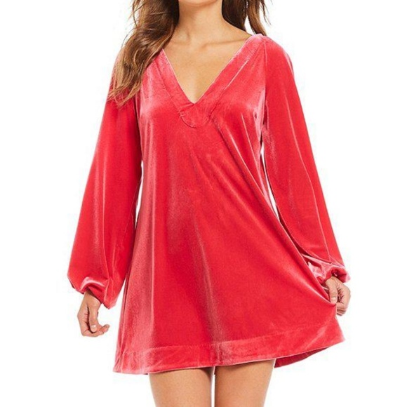 Free People Dresses & Skirts - Free People Misha Mini Velvet Dress Pink Medium